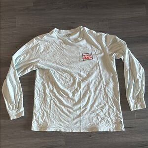Billabong Blue Long Sleeve Tee with Red Logo